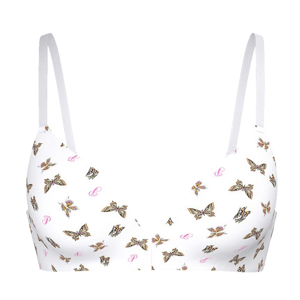 NEW Victoria’s Secret PINK Where Everywhere Push-Up Wireless Bra Butterfly